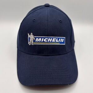 VTG Michelin Tires Michelin Man Logo Retro Collectible Navy Snapback Hat